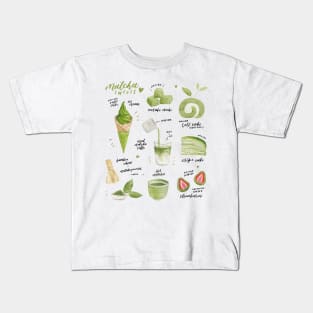 Matcha Sweets Watercolour Painting Kids T-Shirt